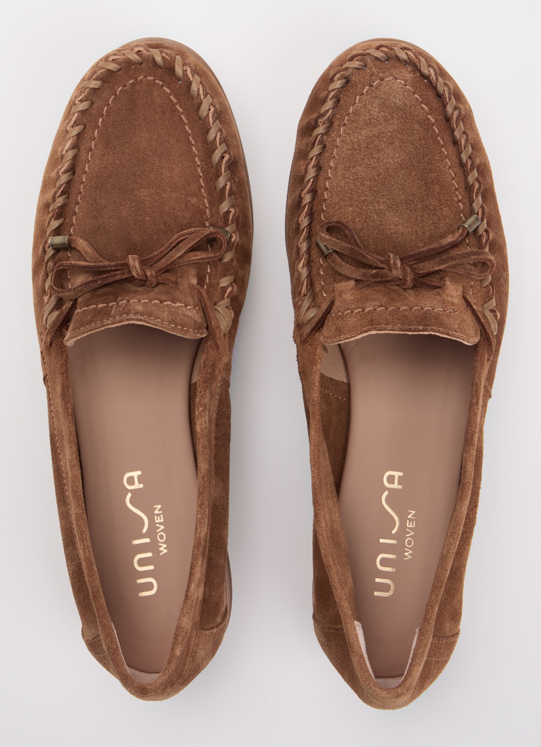 Unisa Dalma loafer van suède met strikdetail - detail 2 cognac