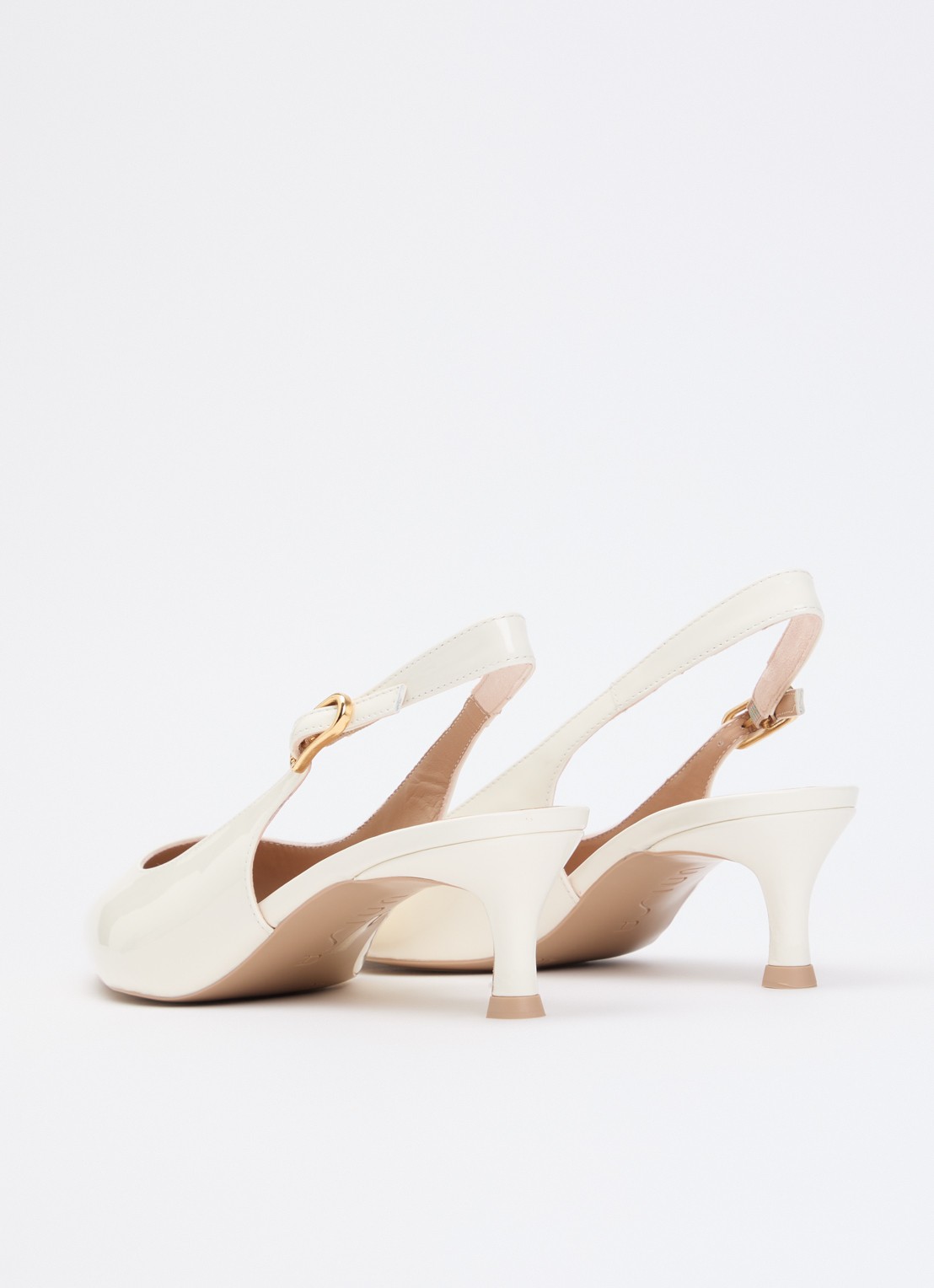 Unisa Ibon slingback van lakleer - achterkant 6 ivoor