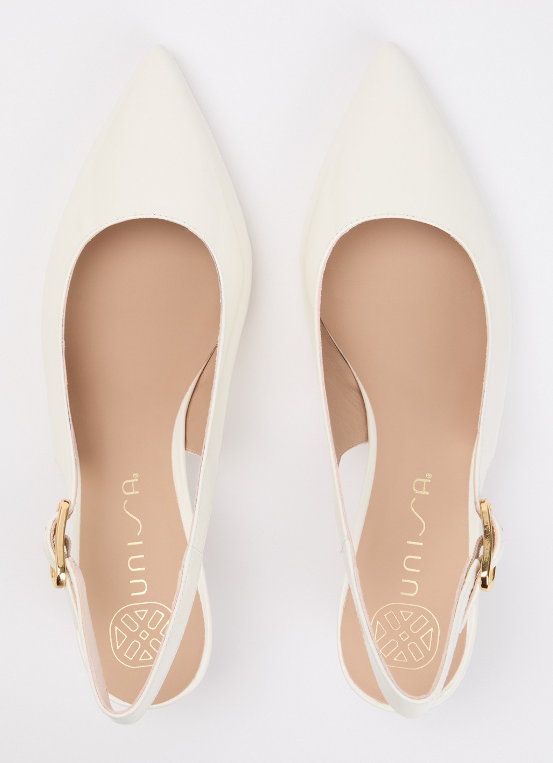 Unisa Ibon slingback van lakleer - detail 2 ivoor