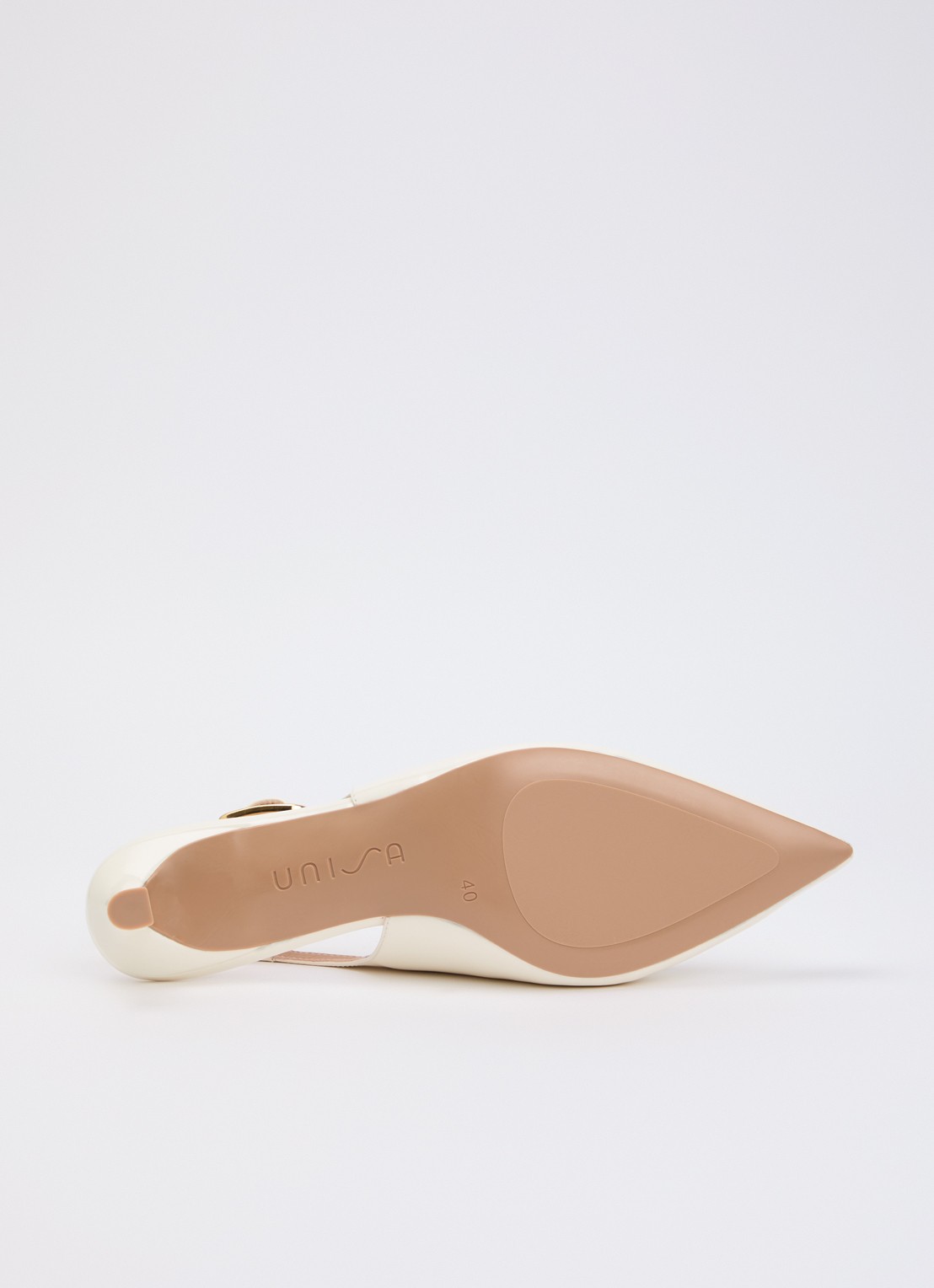 Unisa Ibon slingback van lakleer - detail 3 ivoor