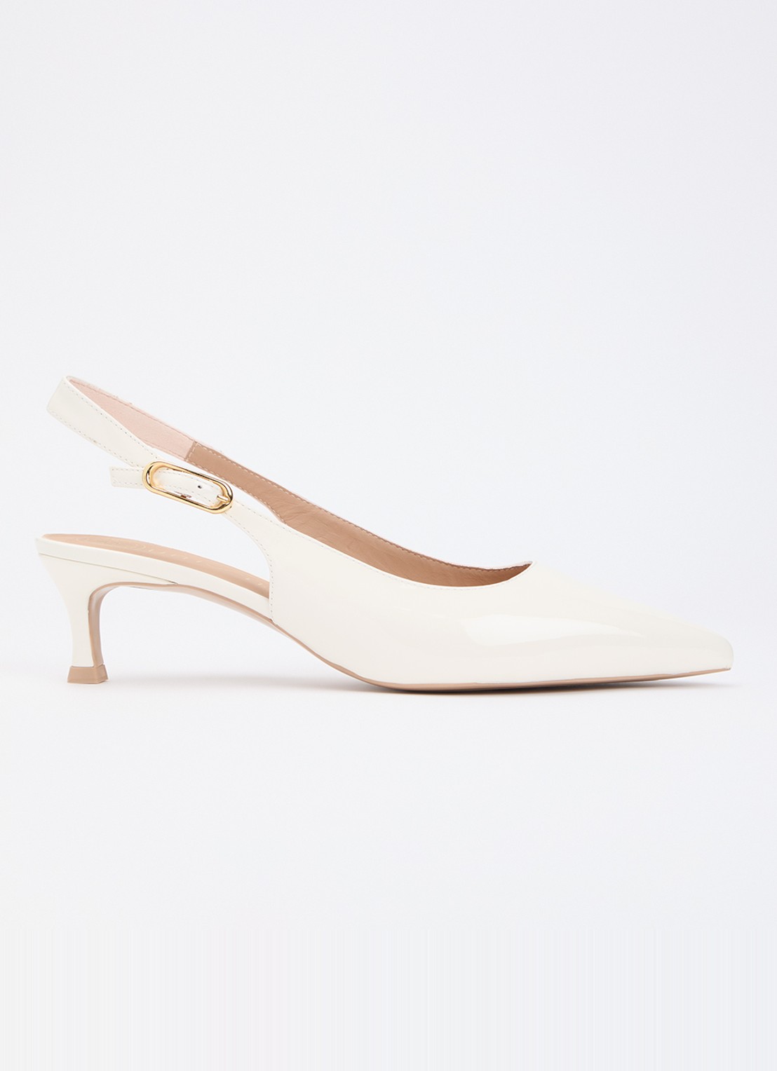 Unisa Ibon slingback van lakleer - voorkant 4 ivoor