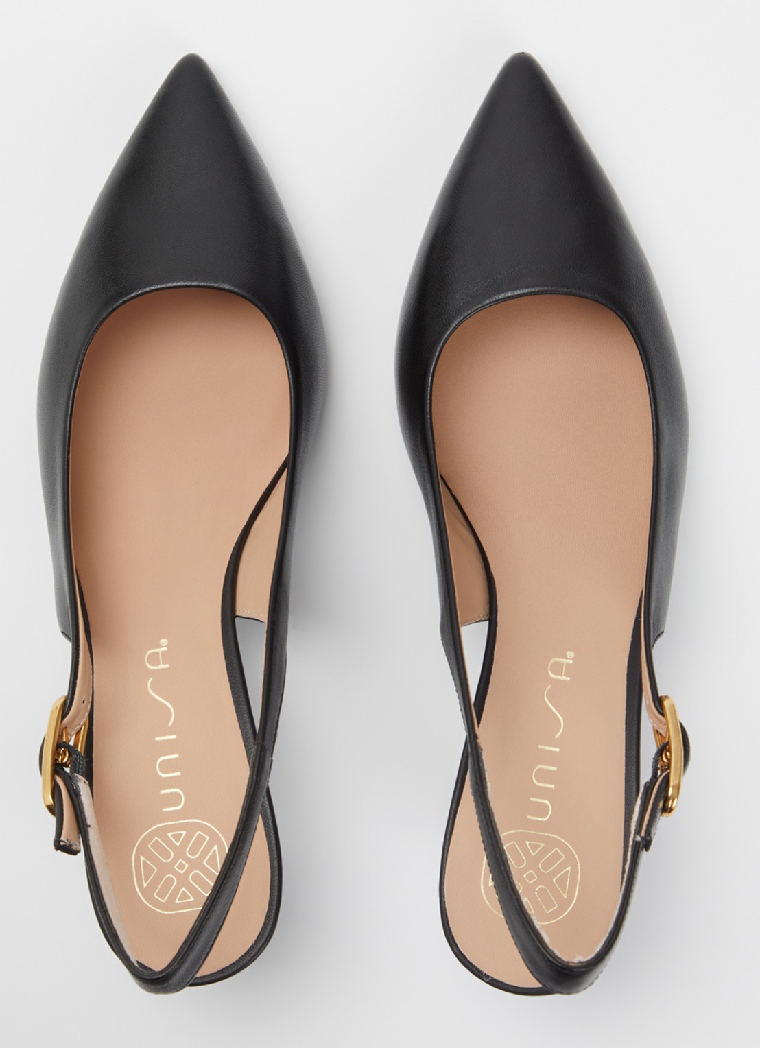 Unisa Ibon slingback van leer - detail 2 zwart