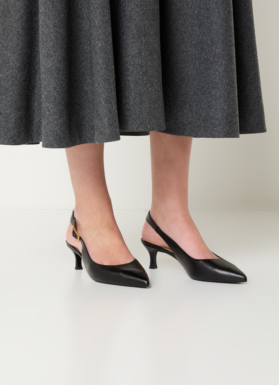 Unisa Ibon slingback van leer - voorkant 5 zwart