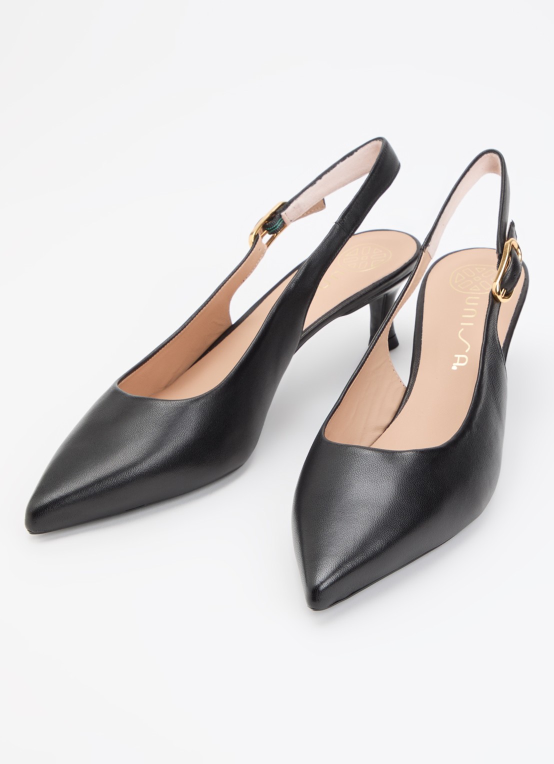 Unisa Ibon slingback van leer - detail 2 zwart