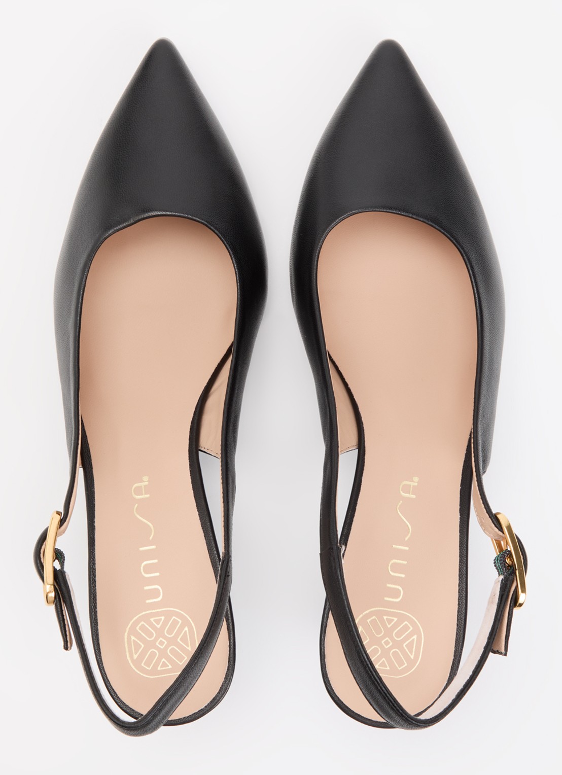 Unisa Ibon slingback van leer - detail 3 zwart