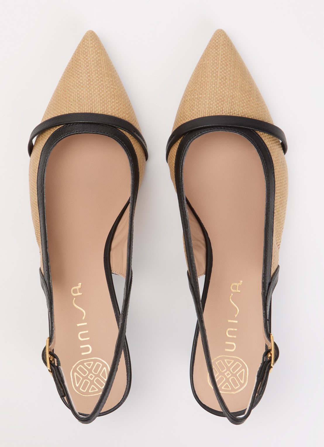 Unisa Ileso slingback met details van leer - detail 5 beige