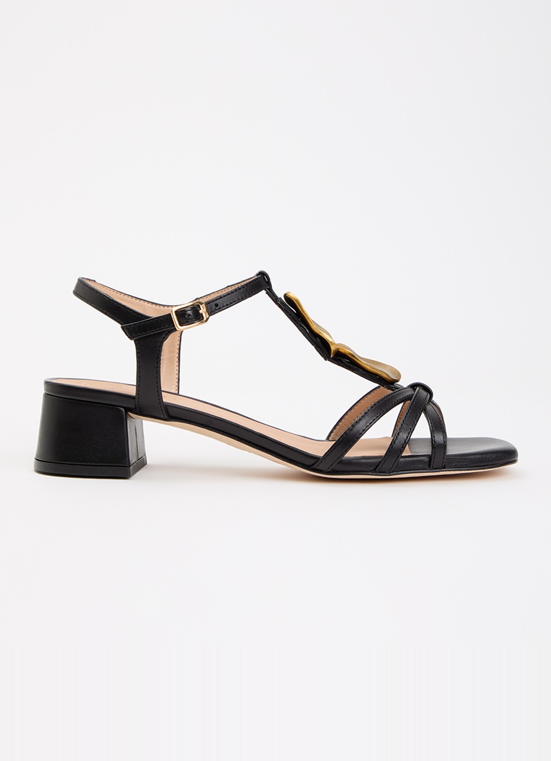 Unisa Jarte sandalette van leer - voorkant 2 zwart