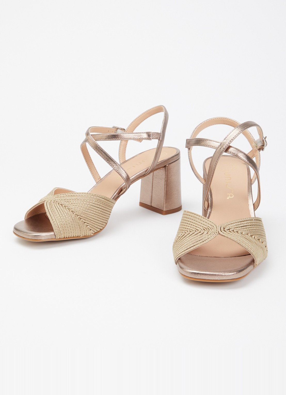 Unisa Maxin sandalette met metallic finish - detail 3 goud