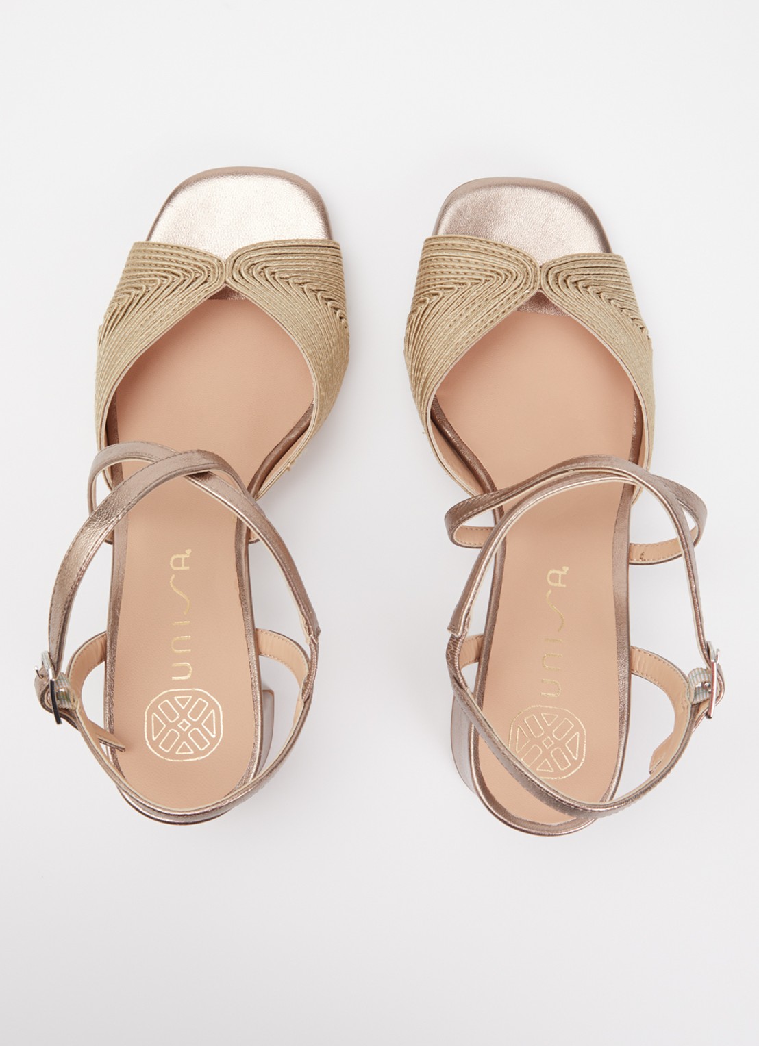 Unisa Maxin sandalette met metallic finish - detail 4 goud