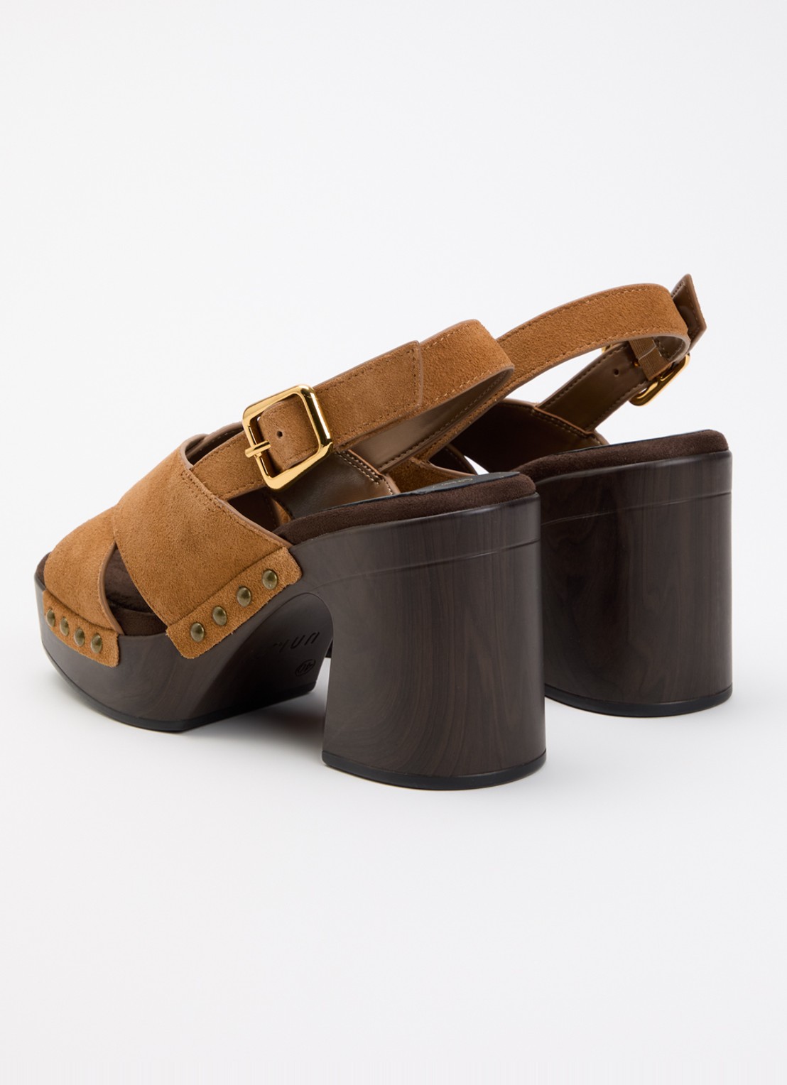 Unisa Obra sandalette van suède - achterkant camel