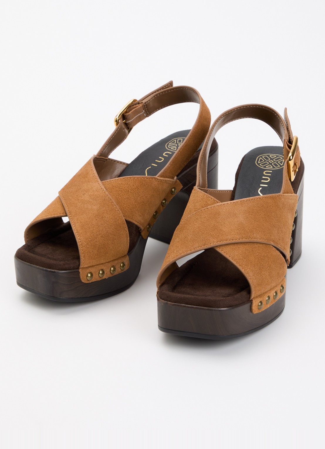 Unisa Obra sandalette van suède - detail 4 camel