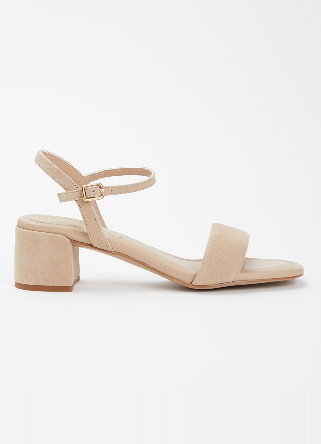 Unisa Sandalette van suède - voorkant beige