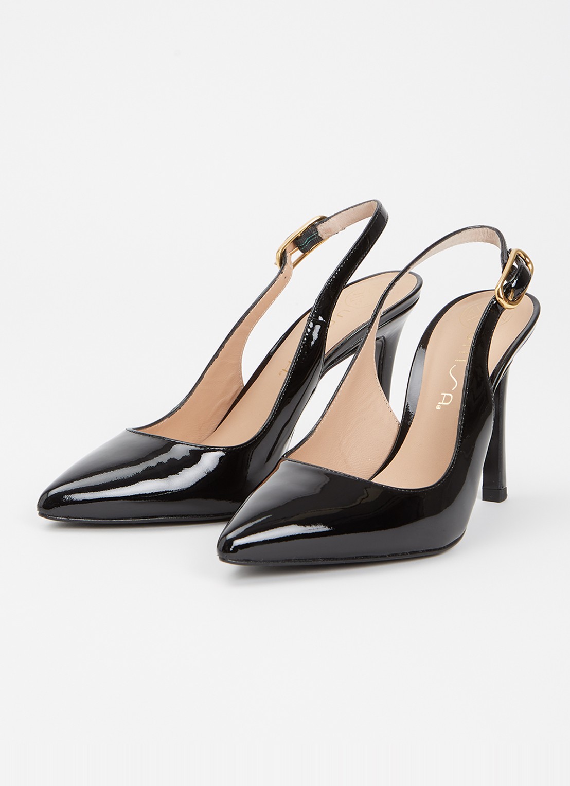 Unisa Terza slingback van lakleer - detail 4 zwart
