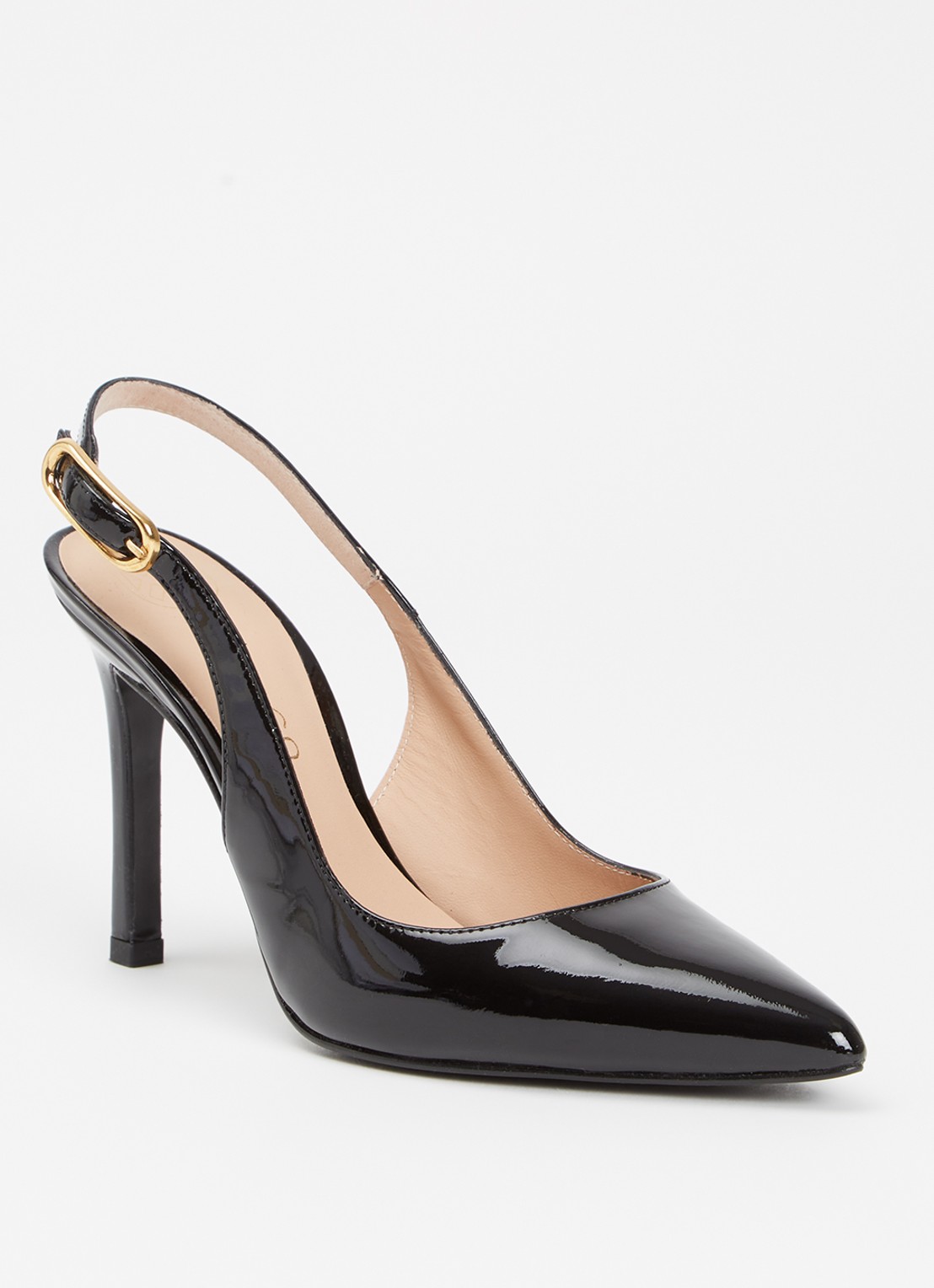 Unisa Terza slingback van lakleer - voorkant 2 zwart