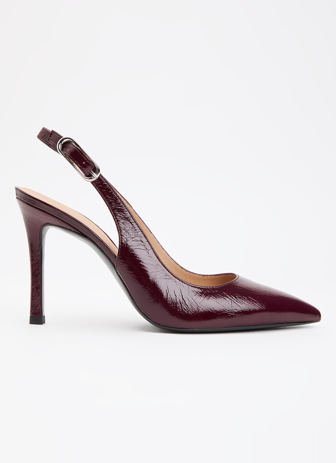 Unisa Terza slingback van leer met lakfinish - voorkant 5 bordeauxrood