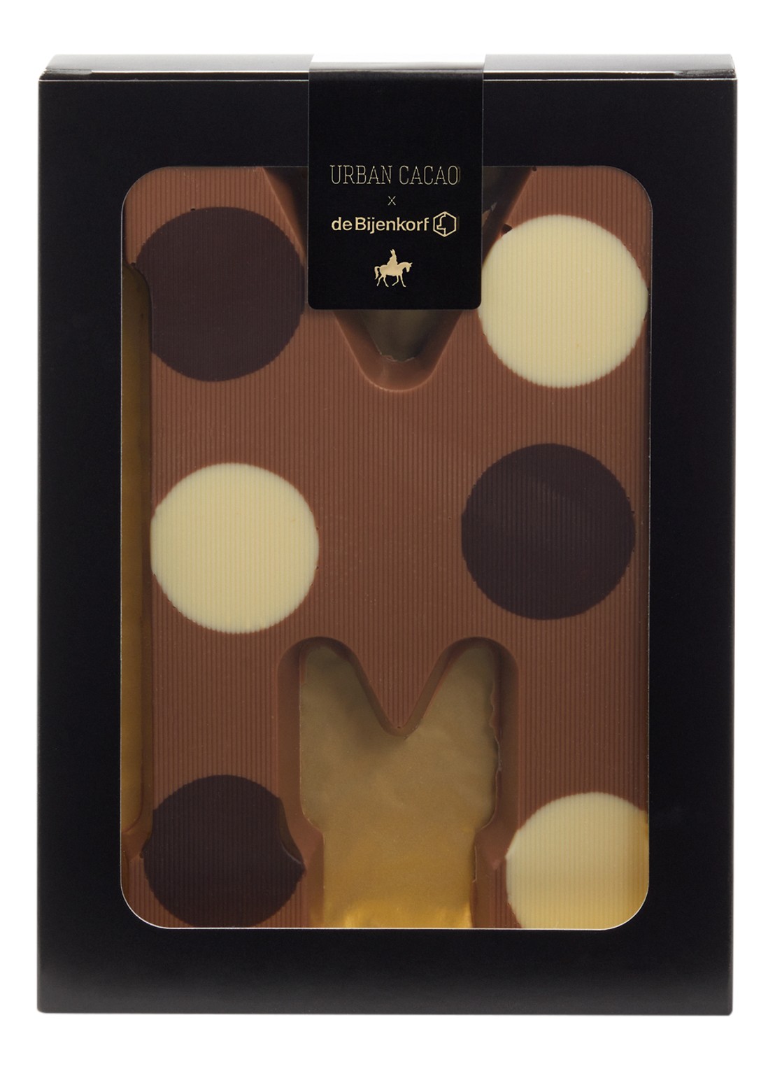 Urban Cacao Melk chocoladeletter gevlekt 200 gram - voorkant m