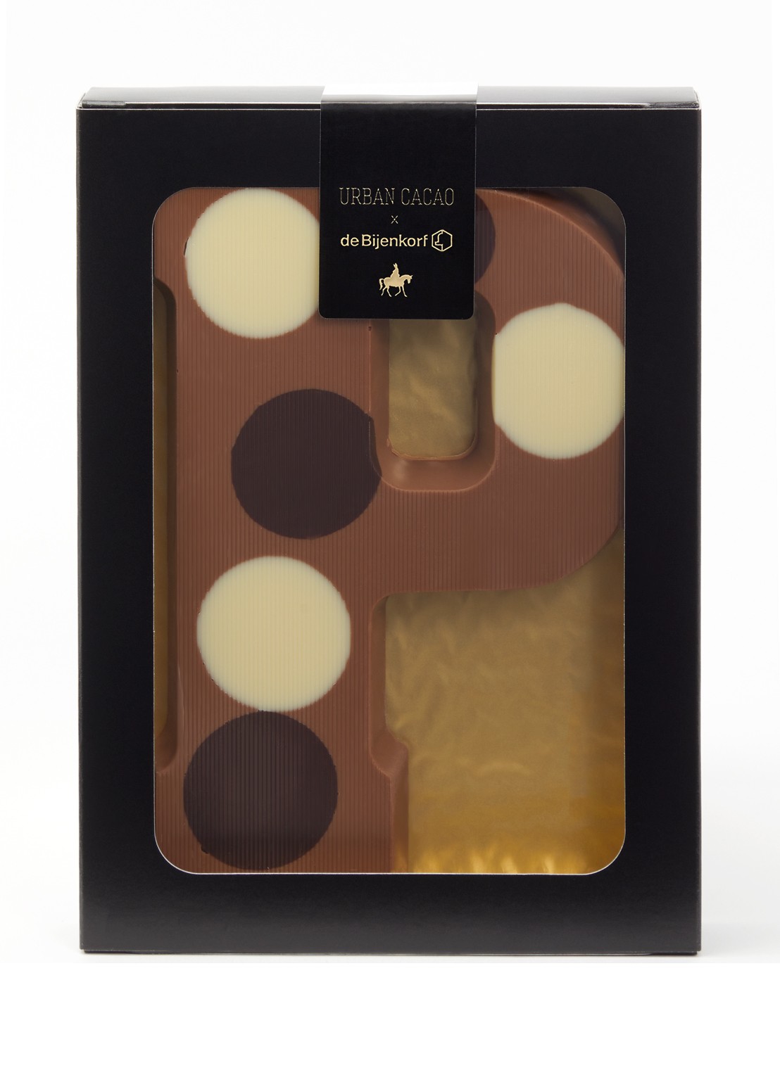Urban Cacao Melk chocoladeletter gevlekt 200 gram - voorkant p