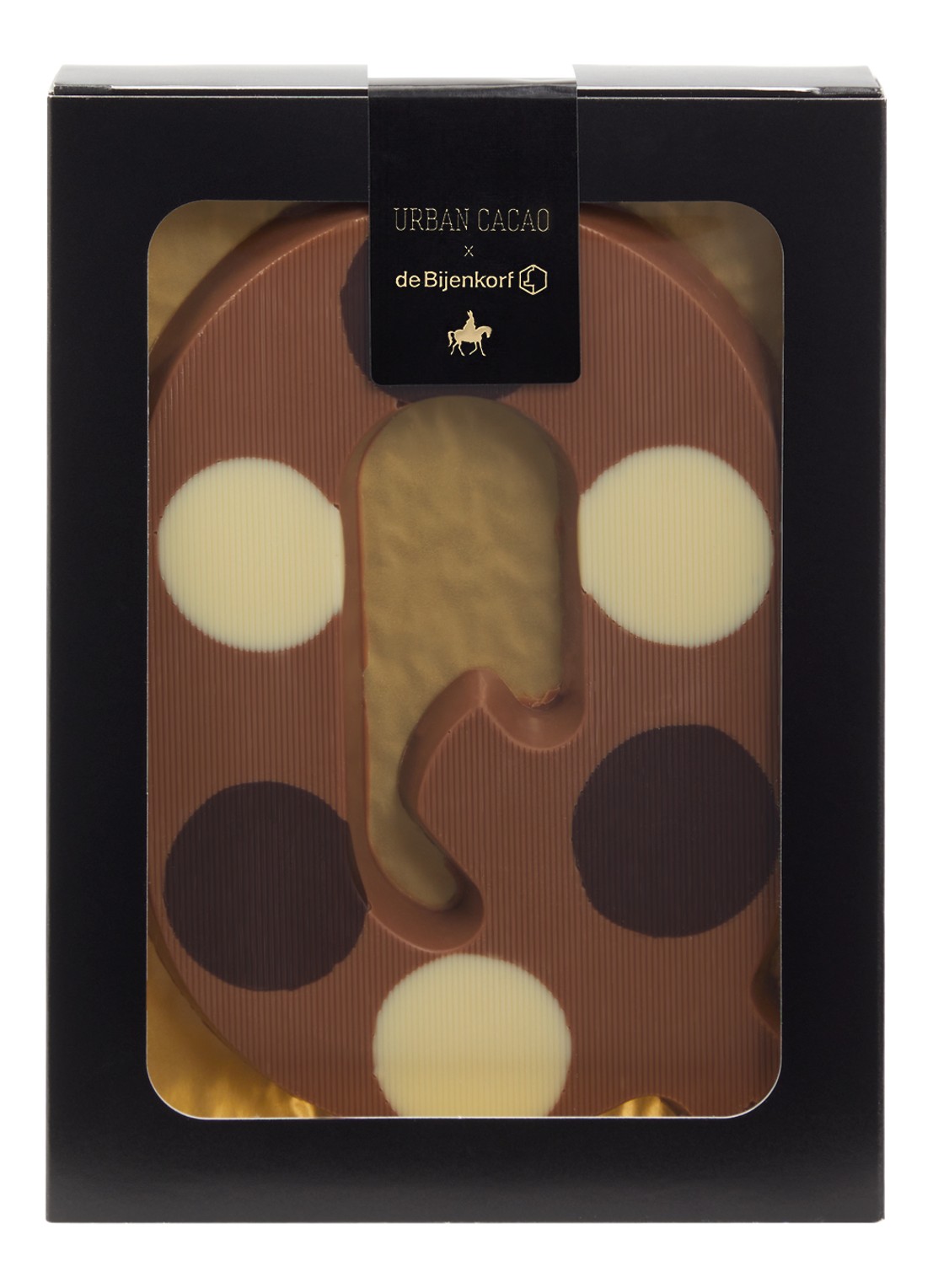 Urban Cacao Melk chocoladeletter gevlekt 200 gram - voorkant q