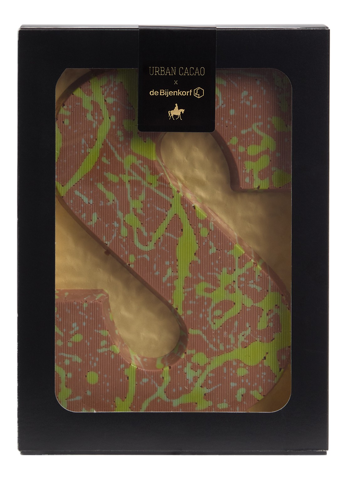 Urban Cacao Melk chocoladeletter met pistache, rozemarijn en kadayif 195 gram - voorkant s