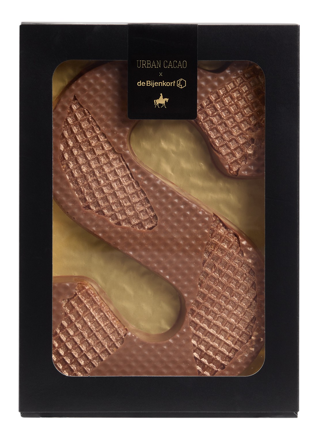 Urban Cacao Melk chocoladeletter met stroopwafel 200 gram - voorkant s