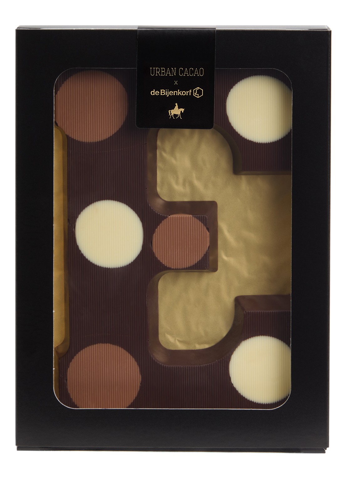Urban Cacao Pure chocoladeletter gevlekt 200 gram - voorkant e