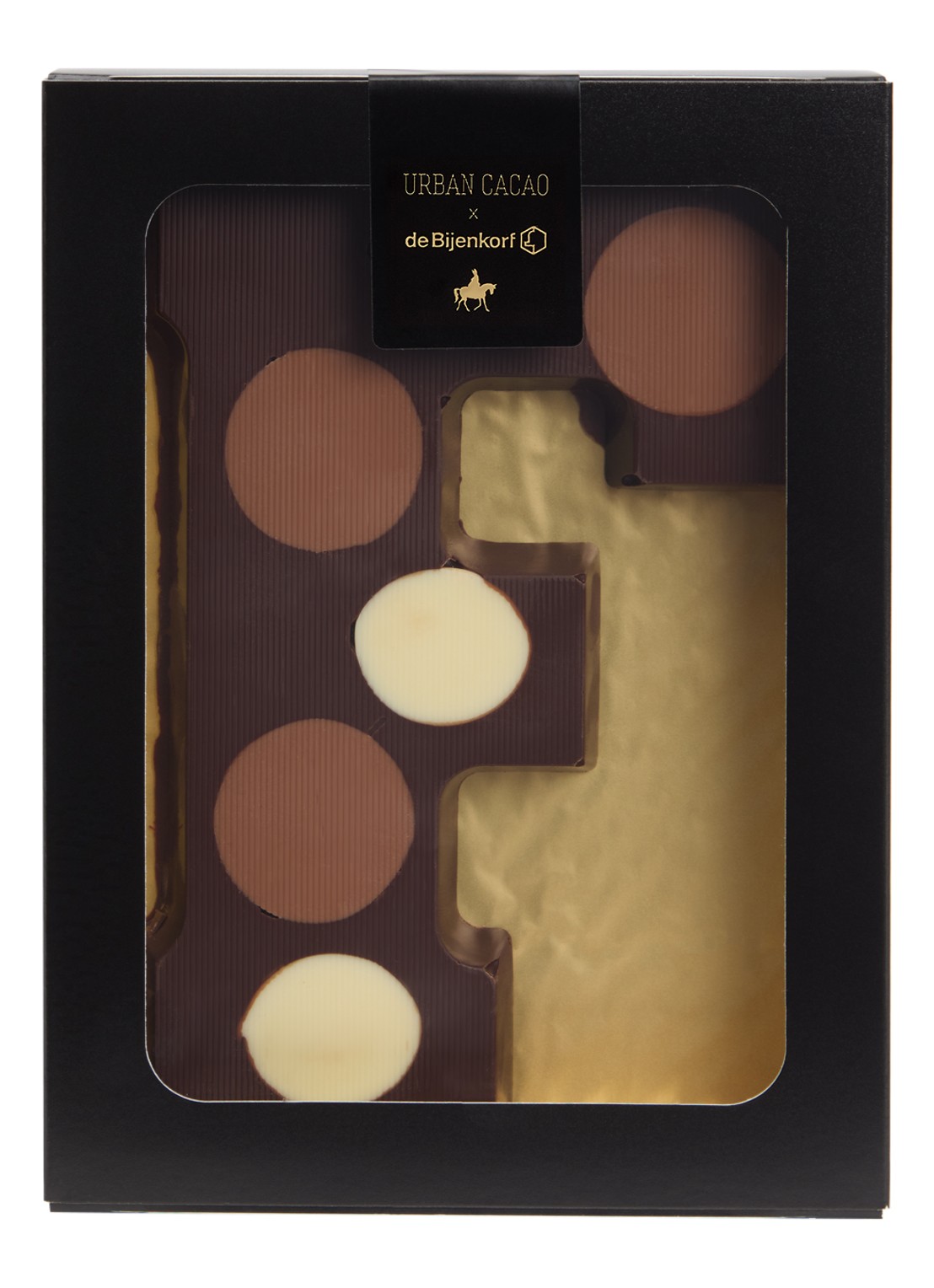 Urban Cacao Pure chocoladeletter gevlekt 200 gram - voorkant f