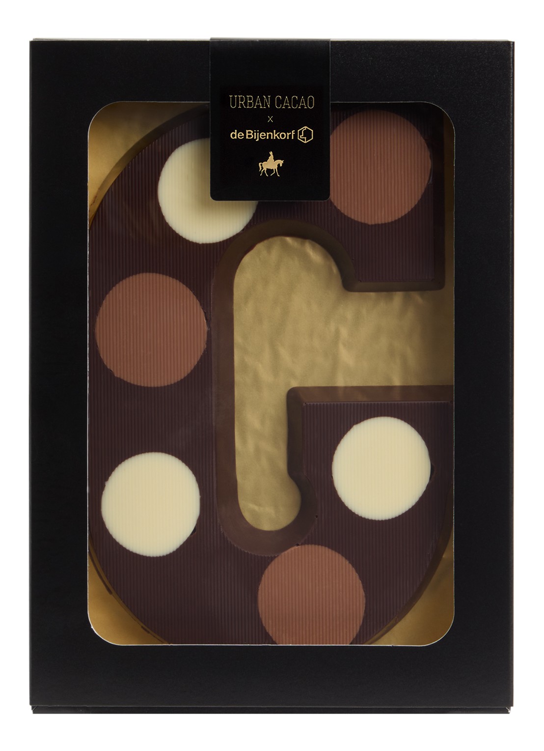 Urban Cacao Pure chocoladeletter gevlekt 200 gram - voorkant g