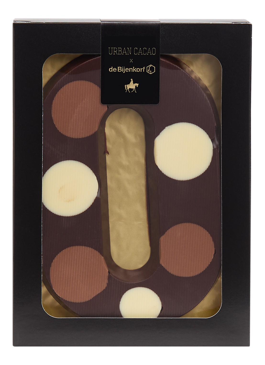 Urban Cacao Pure chocoladeletter gevlekt 200 gram - voorkant o