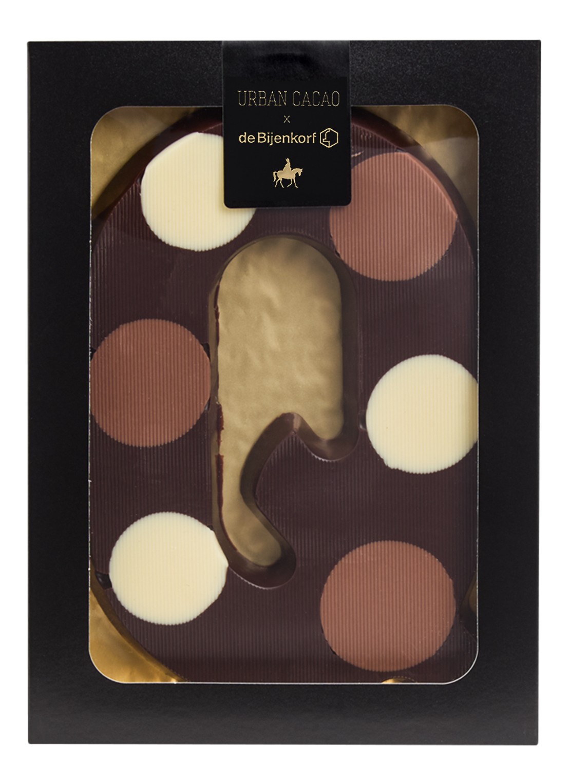 Urban Cacao Pure chocoladeletter gevlekt 200 gram - voorkant q