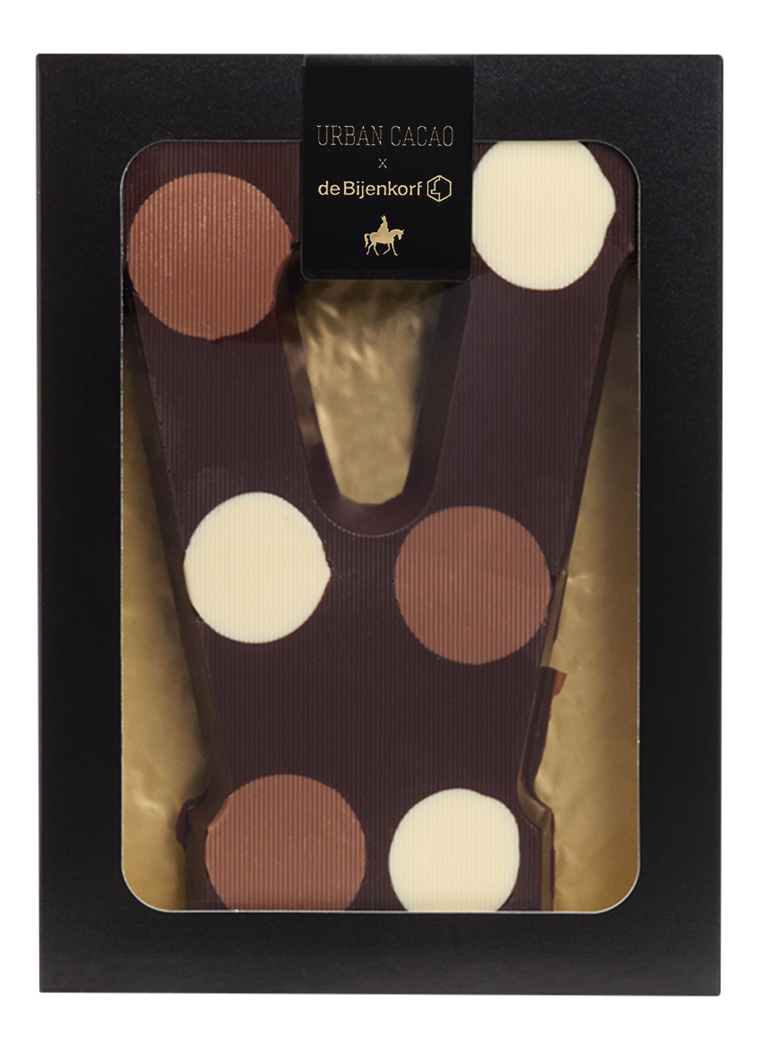 Urban Cacao Pure chocoladeletter gevlekt 200 gram - voorkant v