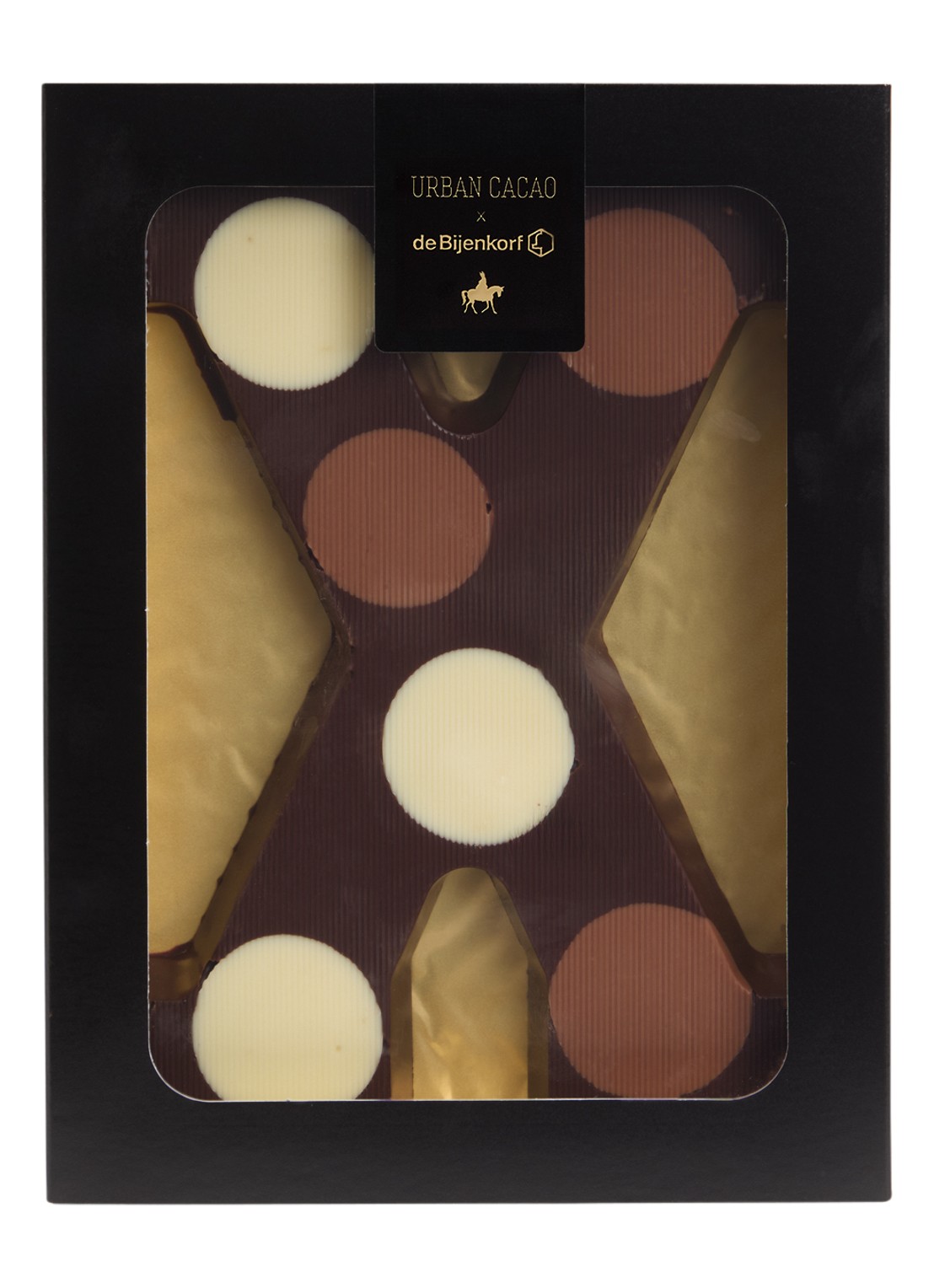 Urban Cacao Pure chocoladeletter gevlekt 200 gram - voorkant x