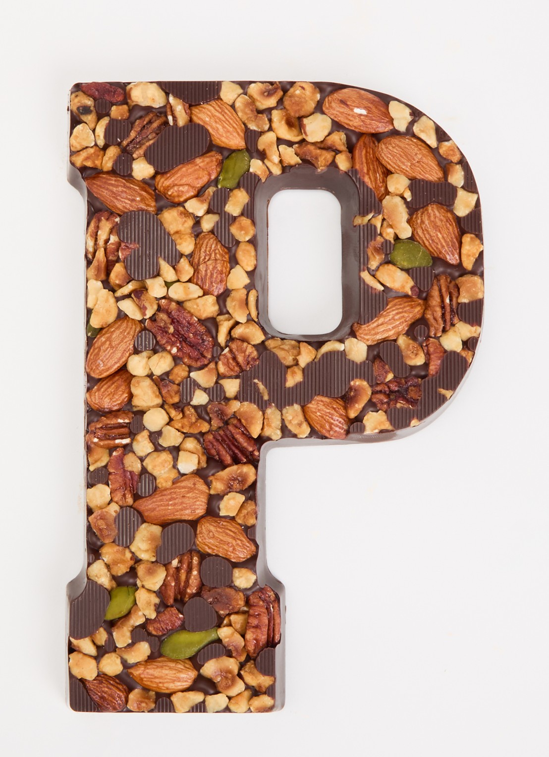 Urban Cacao Pure chocoladeletter met noten 180 gram - voorkant 2 p