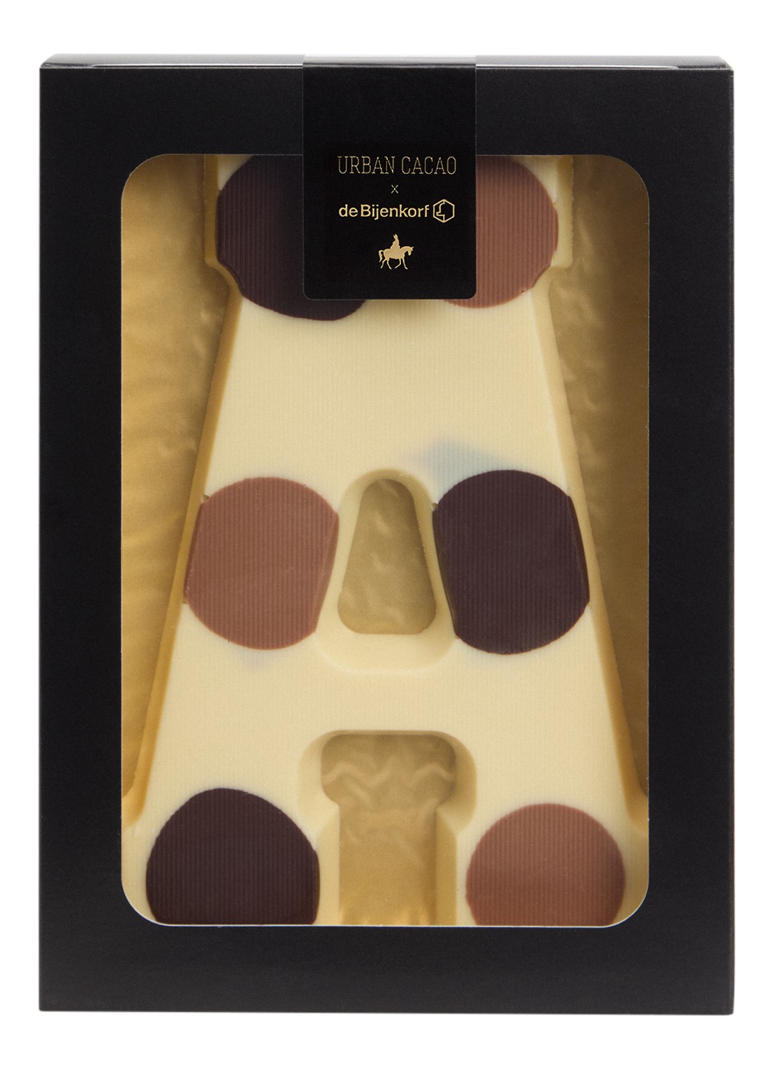 Urban Cacao Witte chocoladeletter gevlekt 200 gram - voorkant 2 a