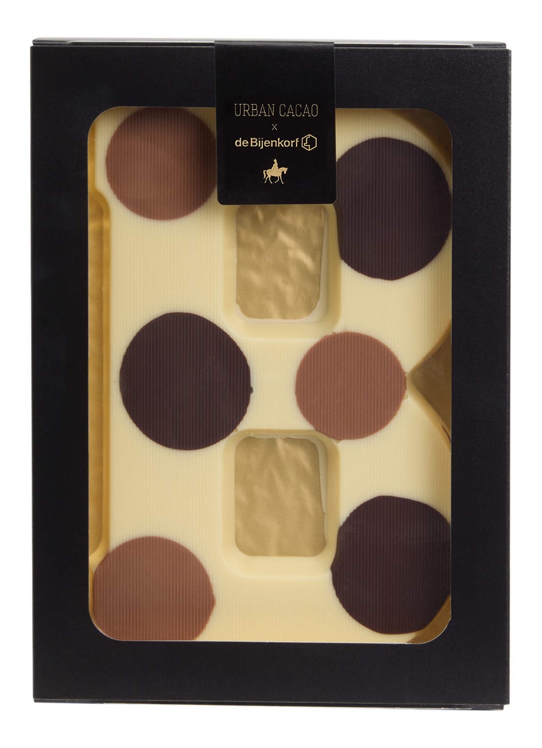 Urban Cacao Witte chocoladeletter gevlekt 200 gram - voorkant b