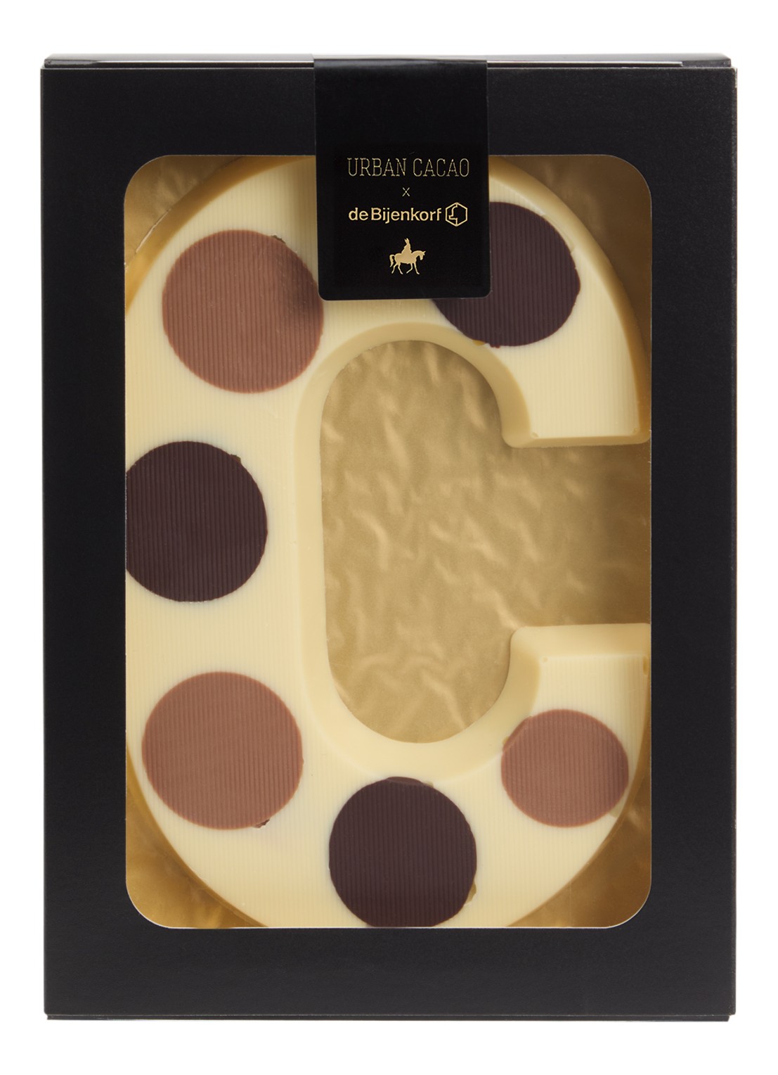 Urban Cacao Witte chocoladeletter gevlekt 200 gram - voorkant c