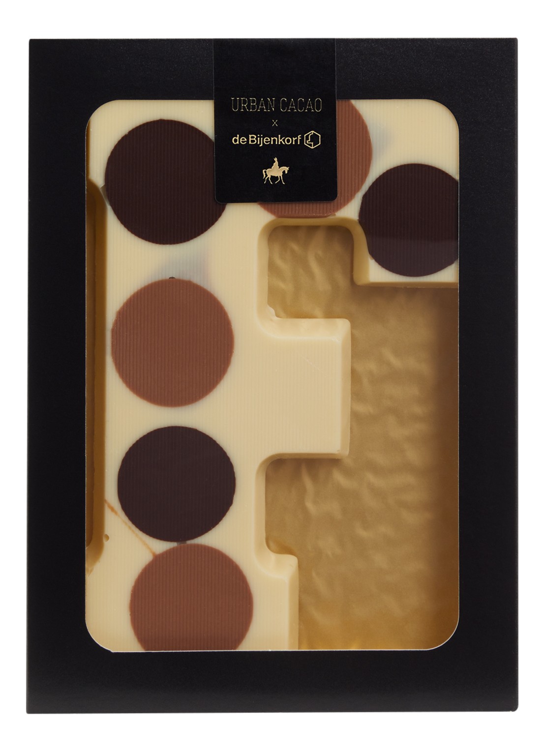 Urban Cacao Witte chocoladeletter gevlekt 200 gram - voorkant f