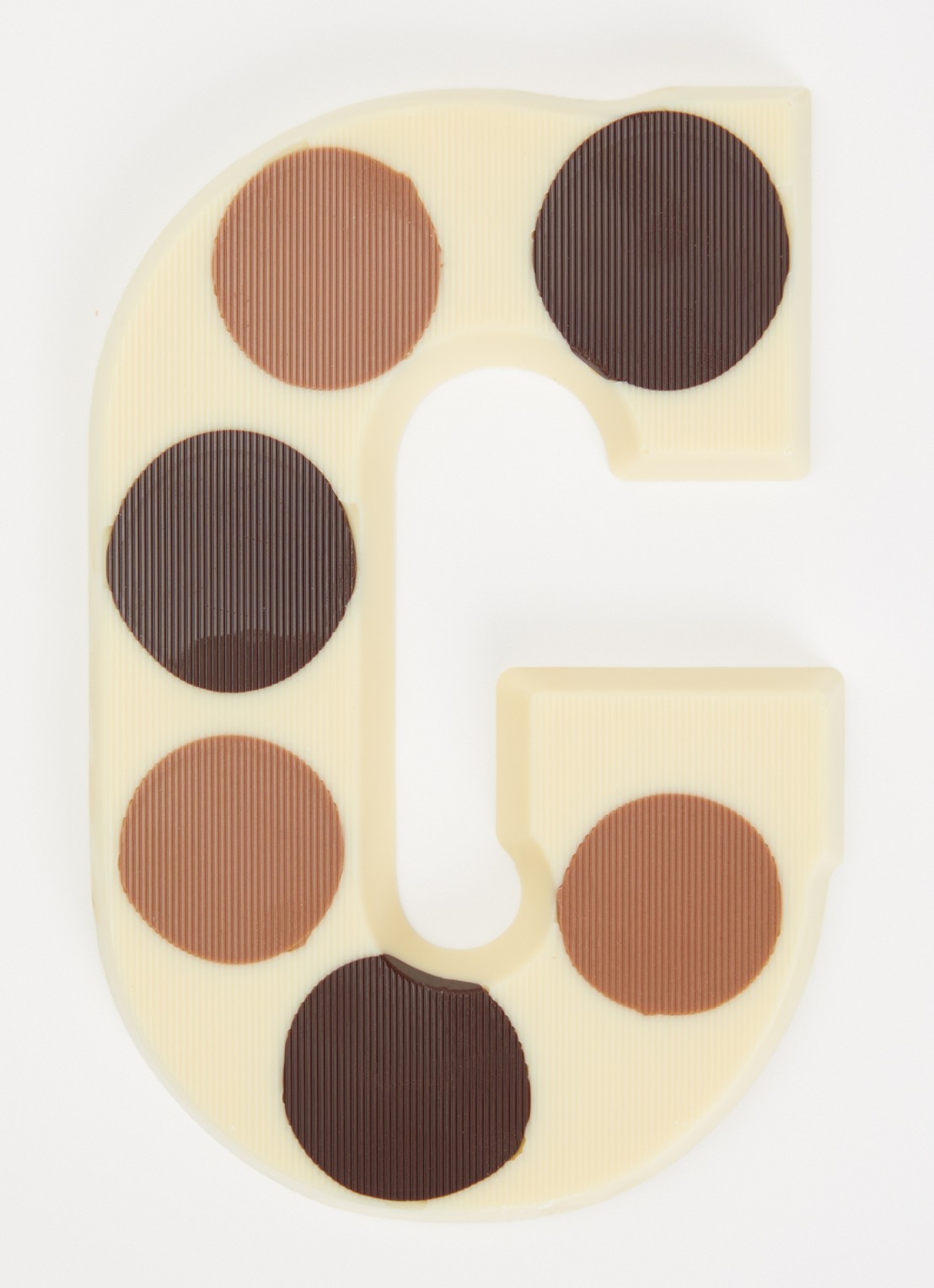 Urban Cacao Witte chocoladeletter gevlekt 200 gram - voorkant 2 g