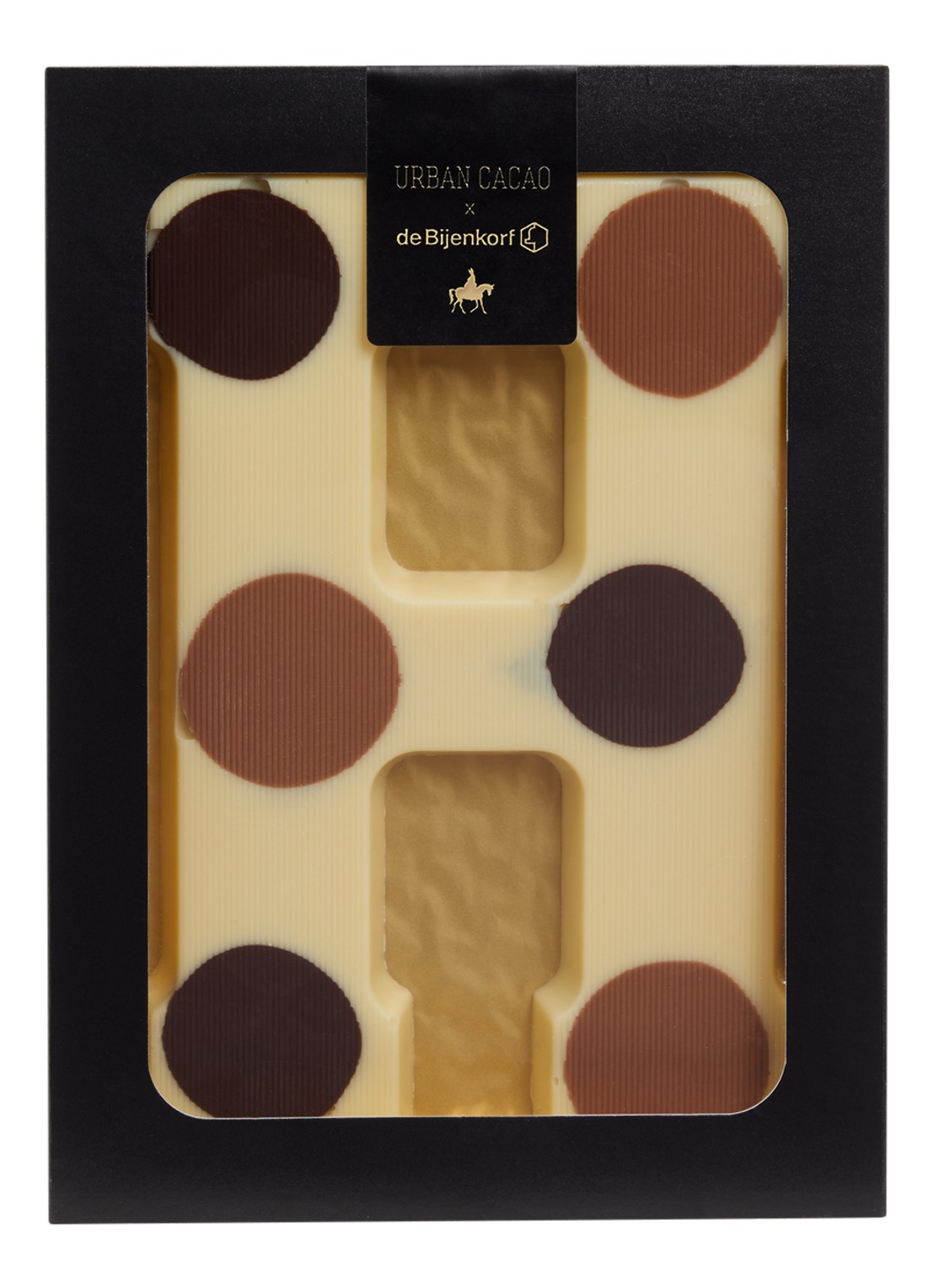 Urban Cacao Witte chocoladeletter gevlekt 200 gram - voorkant h