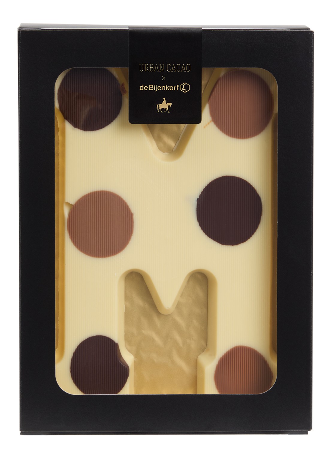 Urban Cacao Witte chocoladeletter gevlekt 200 gram - voorkant m