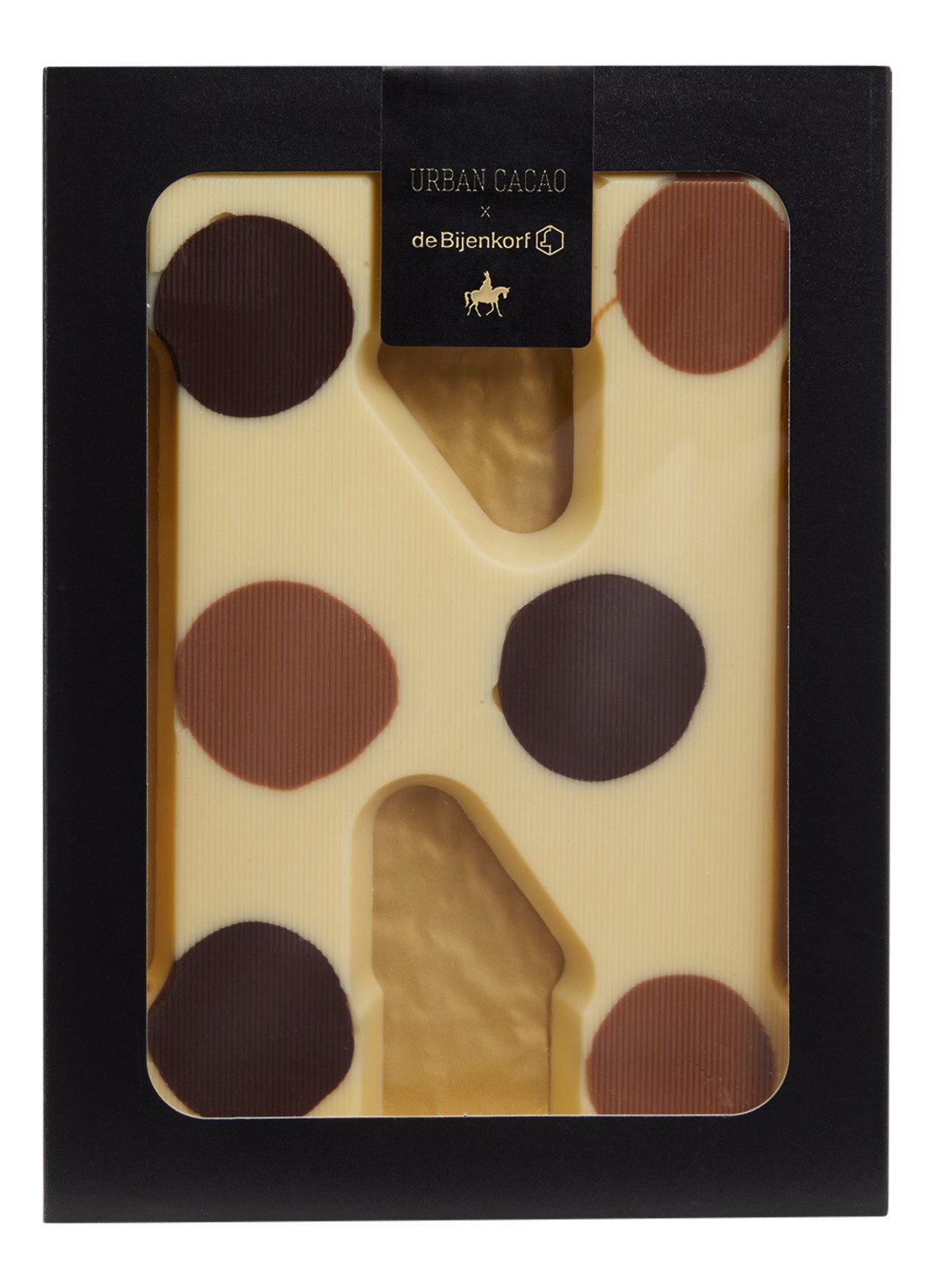Urban Cacao Witte chocoladeletter gevlekt 200 gram - voorkant n