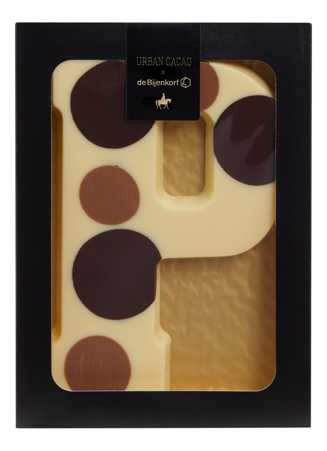 Urban Cacao Witte chocoladeletter gevlekt 200 gram - voorkant p