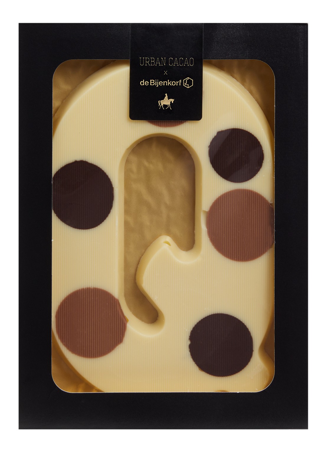 Urban Cacao Witte chocoladeletter gevlekt 200 gram - voorkant q