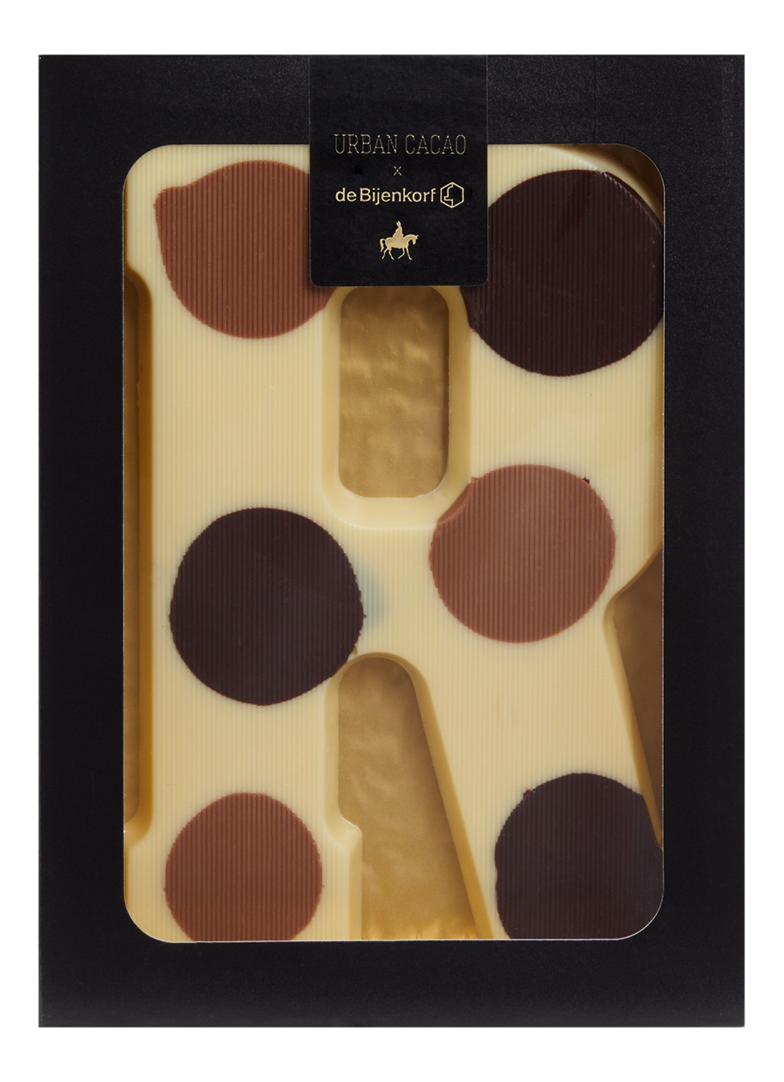 Urban Cacao Witte chocoladeletter gevlekt 200 gram - voorkant r