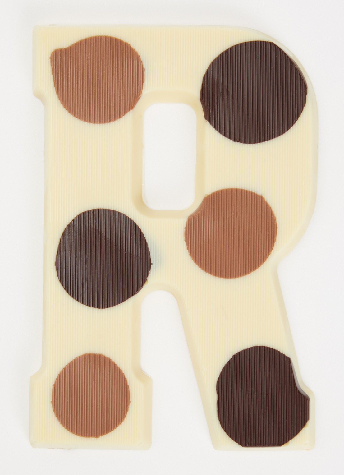 Urban Cacao Witte chocoladeletter gevlekt 200 gram - voorkant 2 r