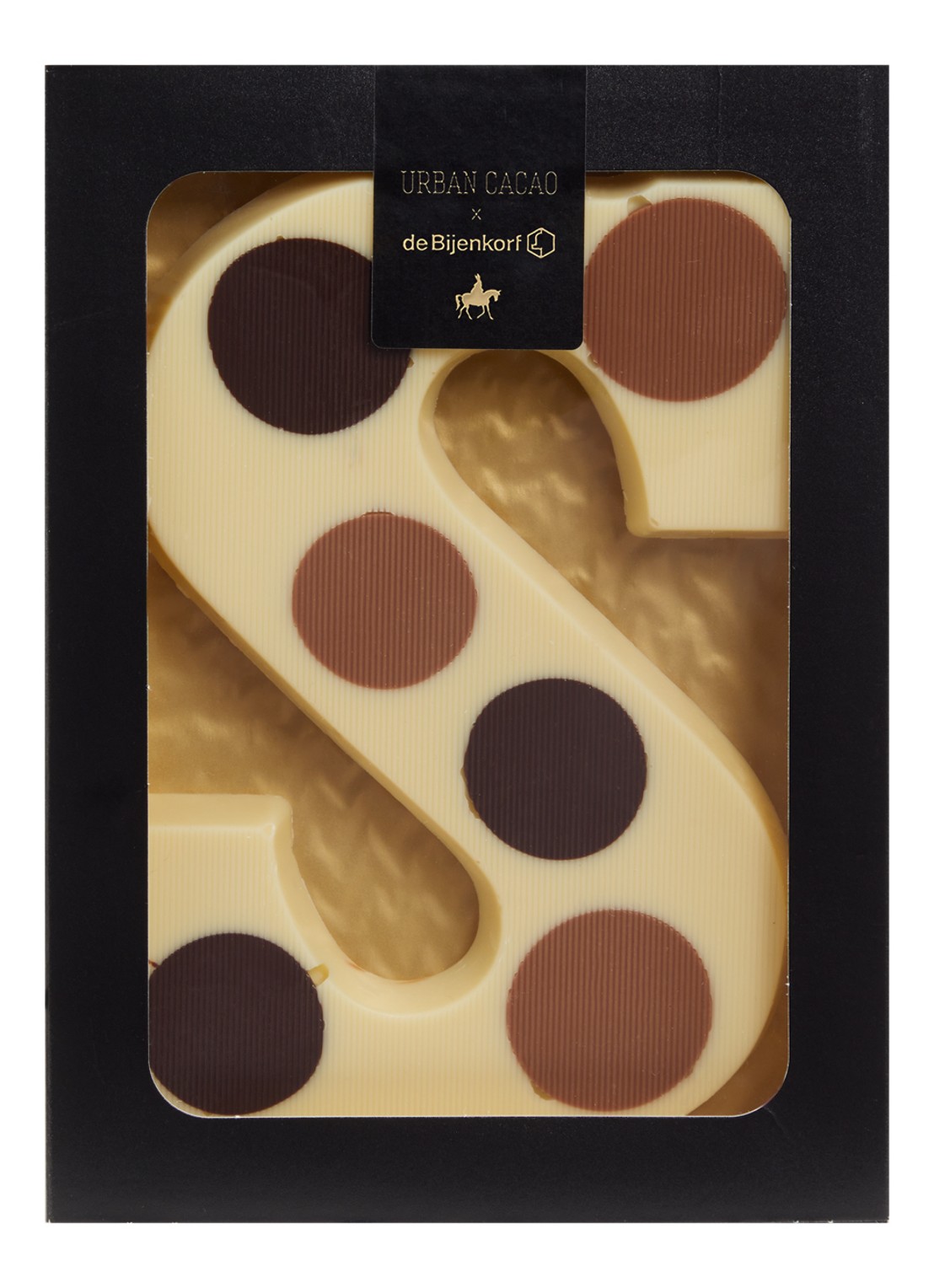 Urban Cacao Witte chocoladeletter gevlekt 200 gram - voorkant s