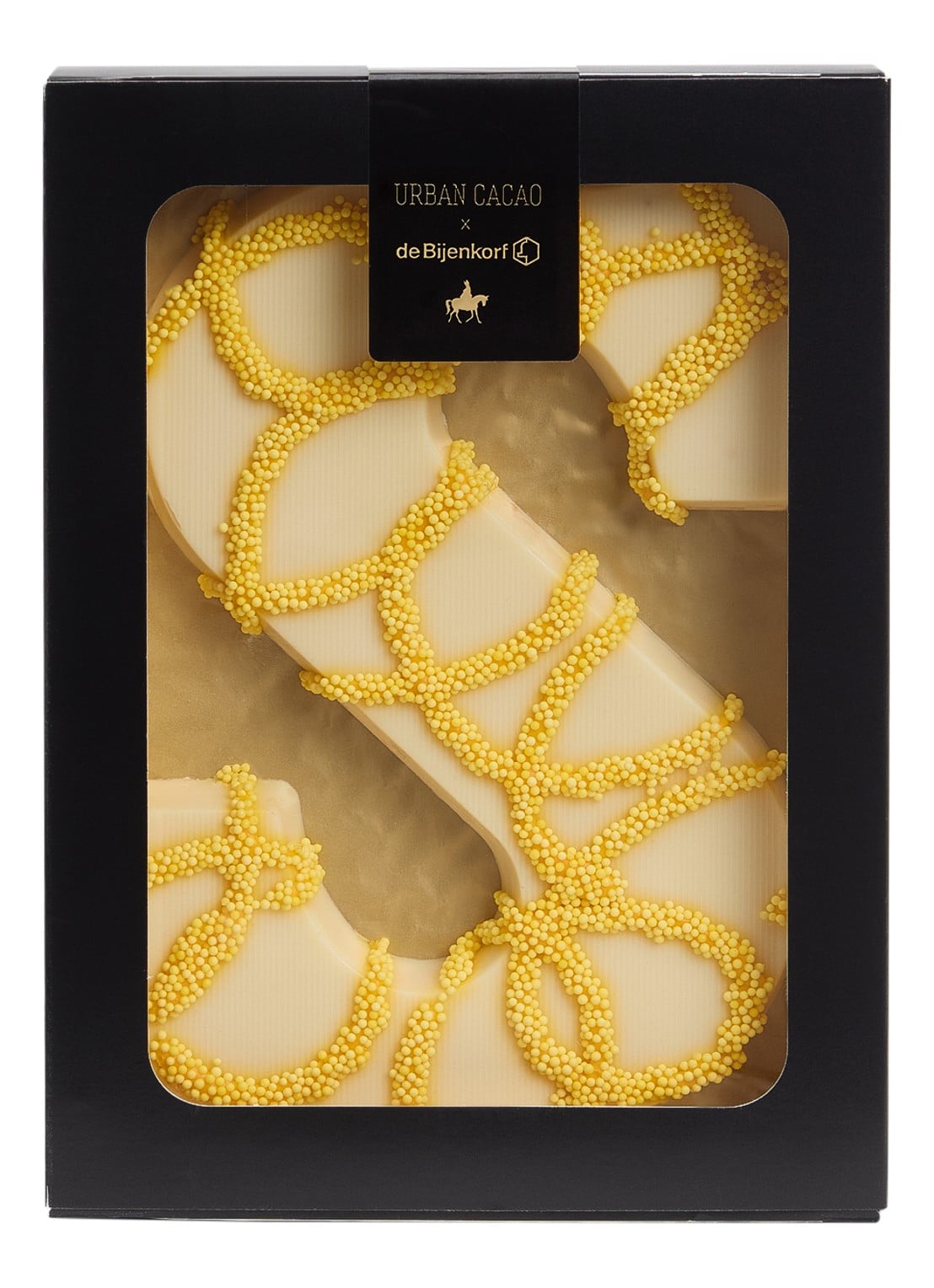 Urban Cacao Witte chocoladeletter met mango en kokos 210 gram - voorkant s