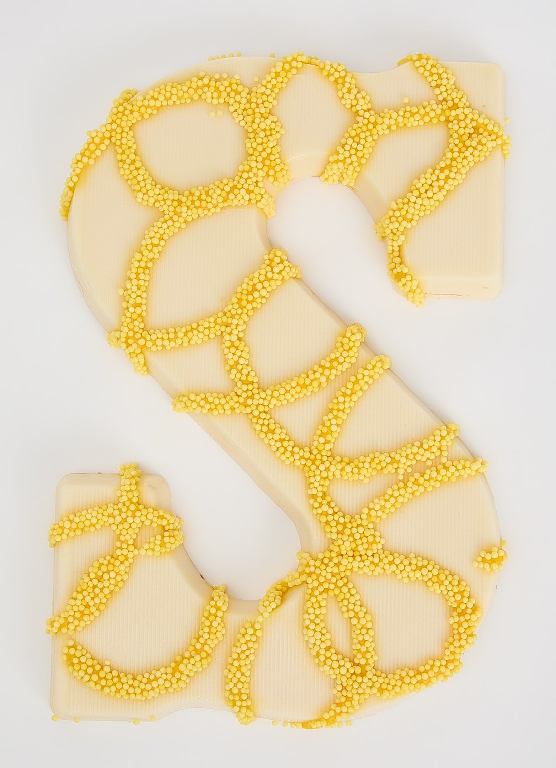 Urban Cacao Witte chocoladeletter met mango en kokos 210 gram - voorkant 2 s