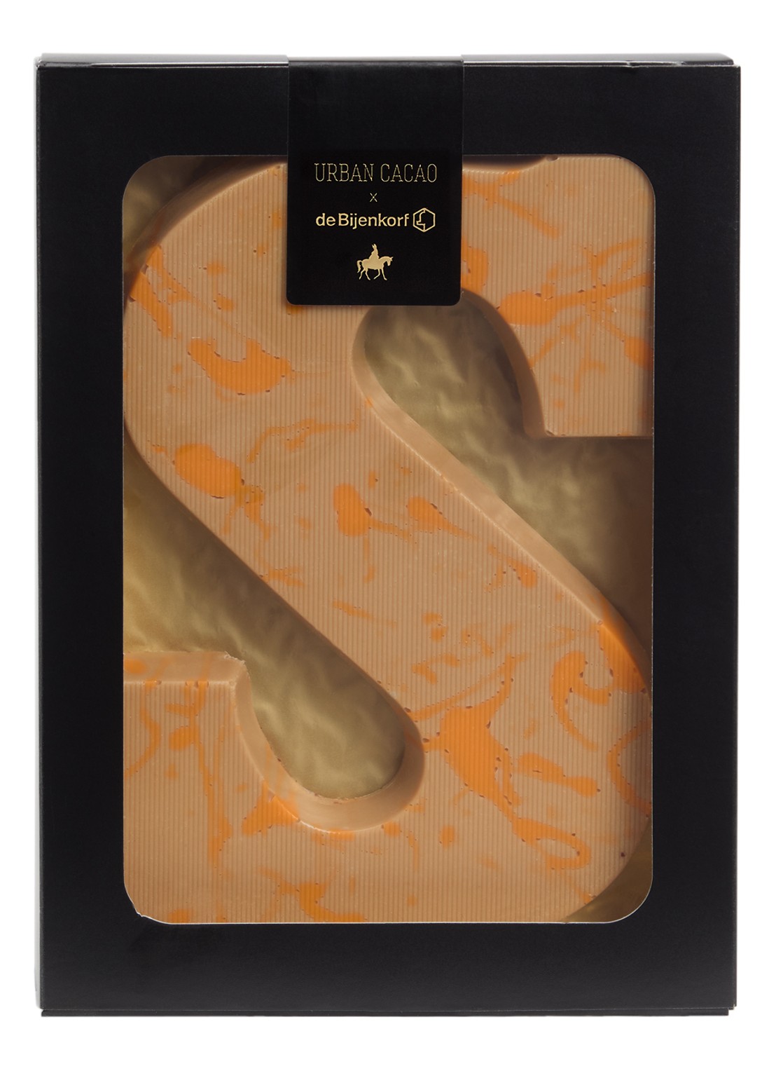 Urban Cacao Witte karamel chocoladeletter met speculaas en chai 195 gram - voorkant s