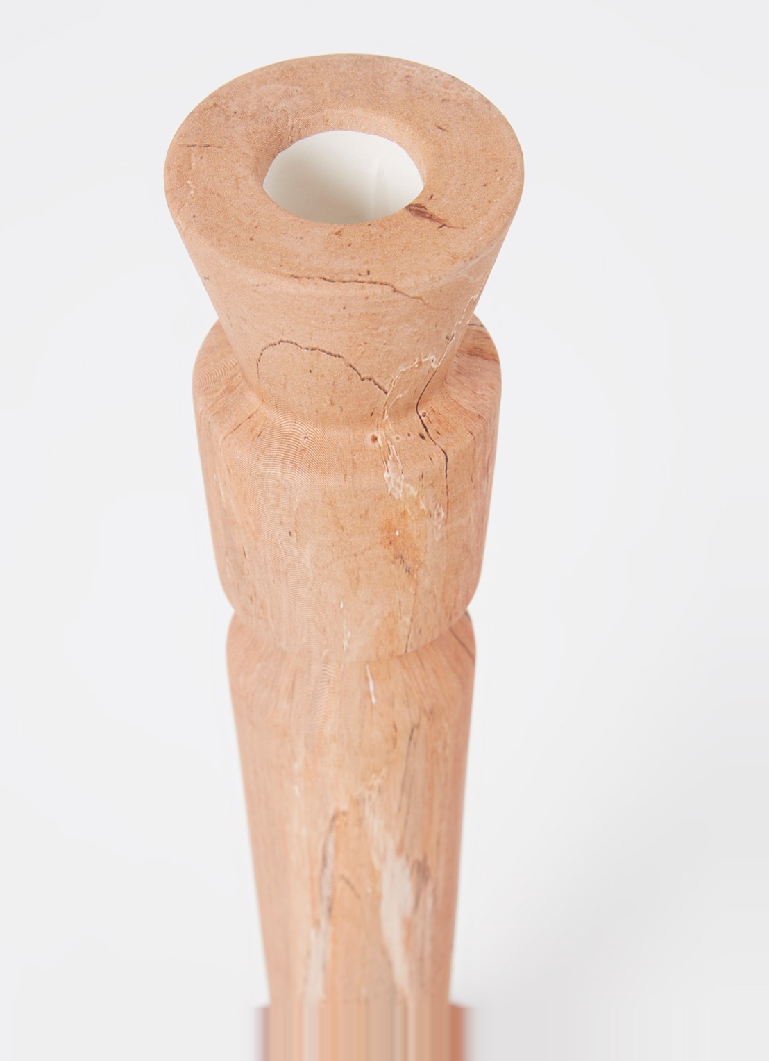 Urban Nature Culture Ajaton kandelaar van dolomiet 28 cm - voorkant 2 oranje