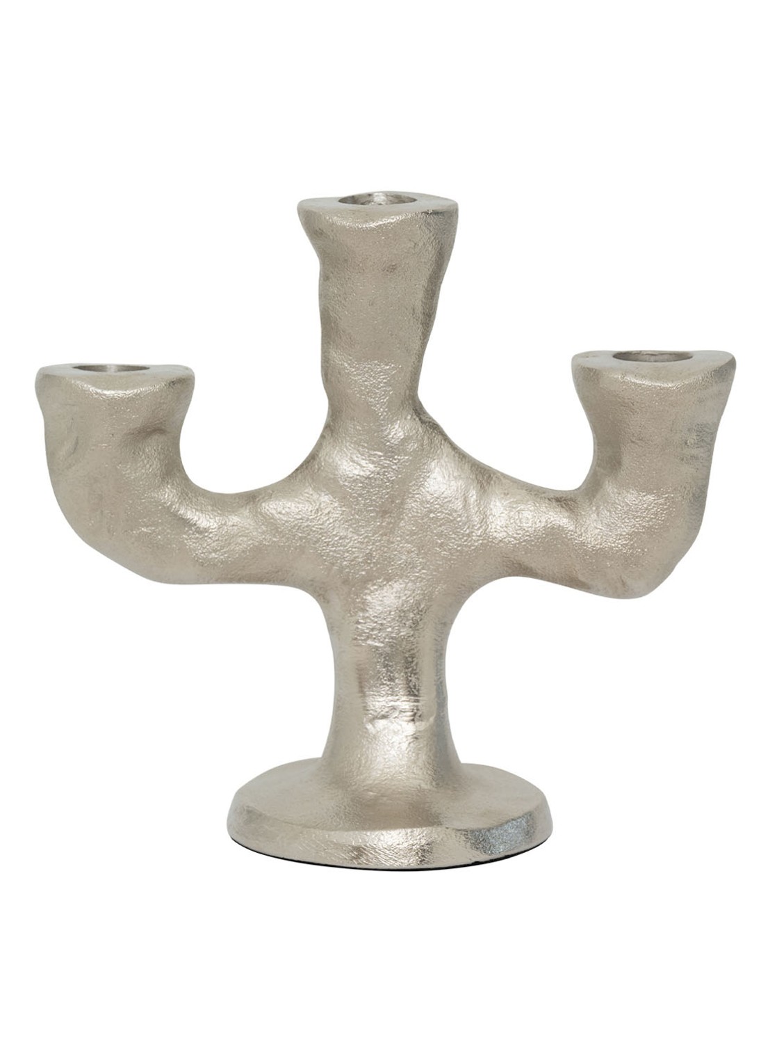 Urban Nature Culture D'argento kandelaar 18 cm - voorkant zilver